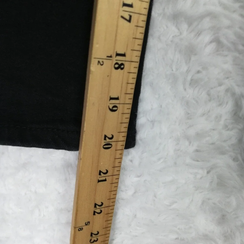 D. Jeans Womens Cropped Black Denim Split Hem High Rise Stretch 10